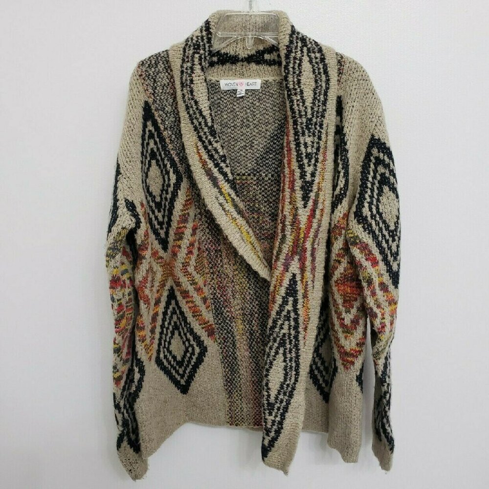 Woven Heart Open Cardigan Girls Sz S.